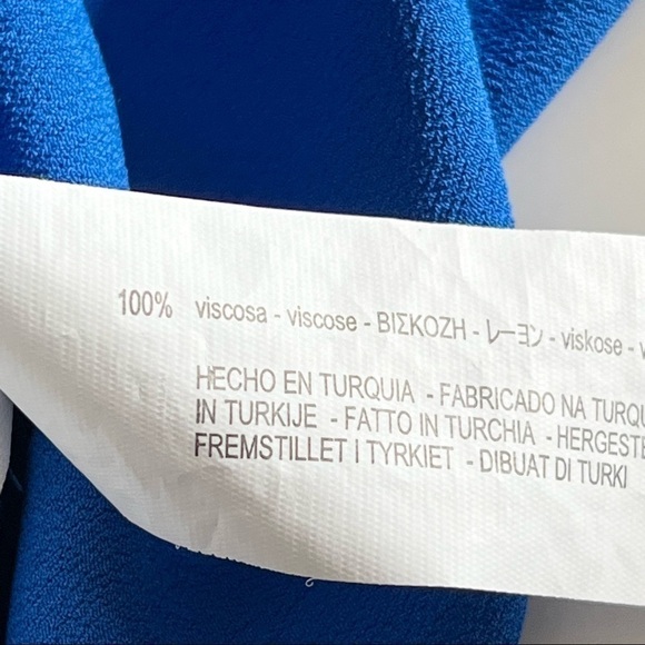 Zara Woman Royal Blue Boat Neck 3/4 Sleeve High Low Tunic Top Size L - Picture 11 of 13